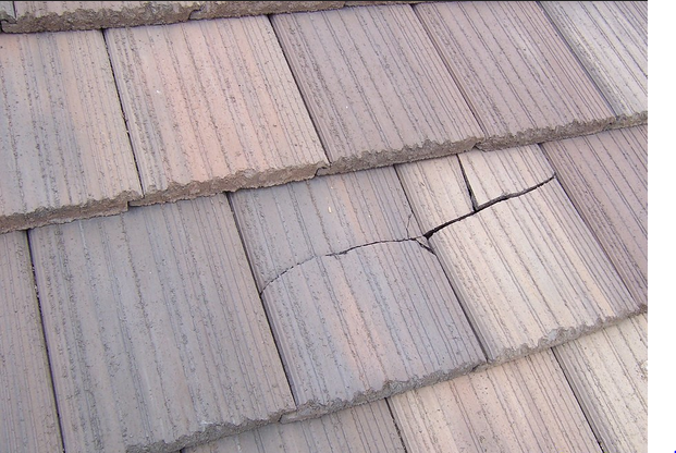 image of cracked roofing tile