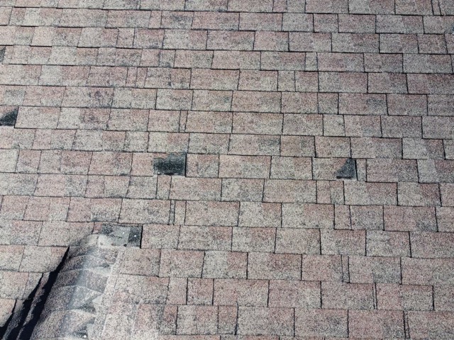 image of discolored shingles